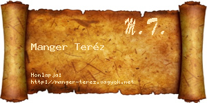 Manger Teréz névjegykártya